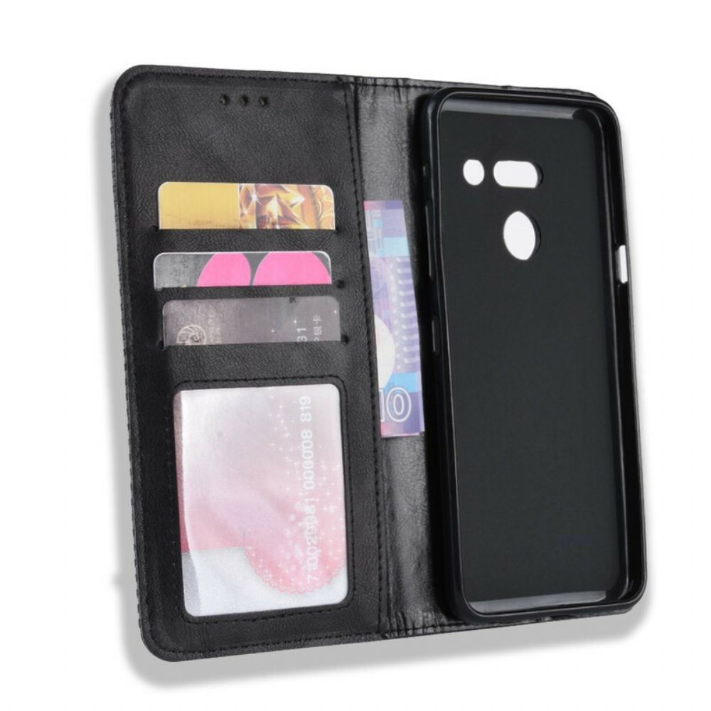 Bescherming Hoesje voor LG G8 ThinQ Folio-hoesje Vintage Gestileerd Leereffect