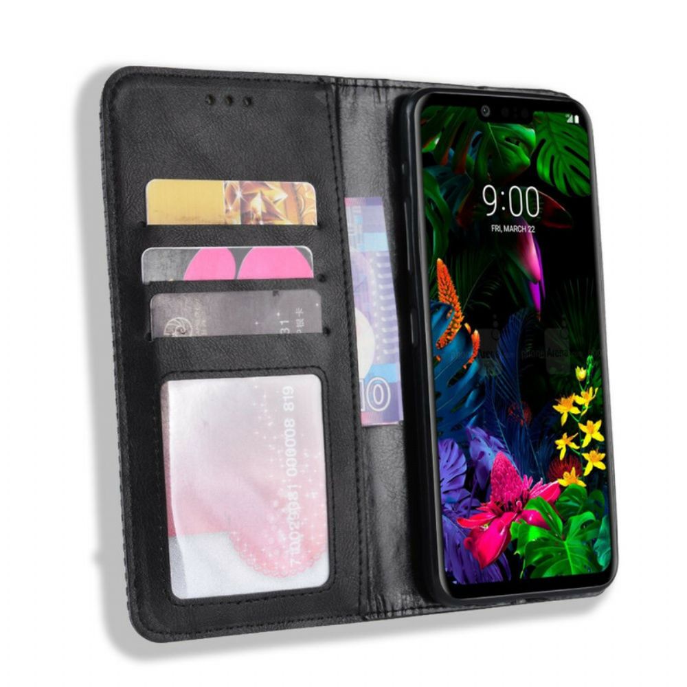 Bescherming Hoesje voor LG G8 ThinQ Folio-hoesje Vintage Gestileerd Leereffect