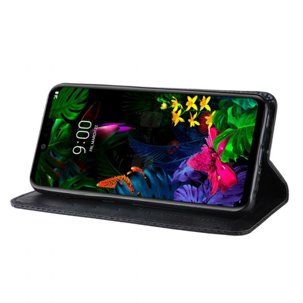 Bescherming Hoesje voor LG G8 ThinQ Folio-hoesje Vintage Gestileerd Leereffect