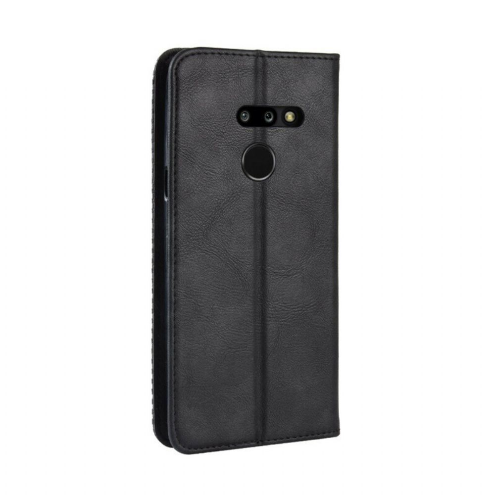 Bescherming Hoesje voor LG G8 ThinQ Folio-hoesje Vintage Gestileerd Leereffect