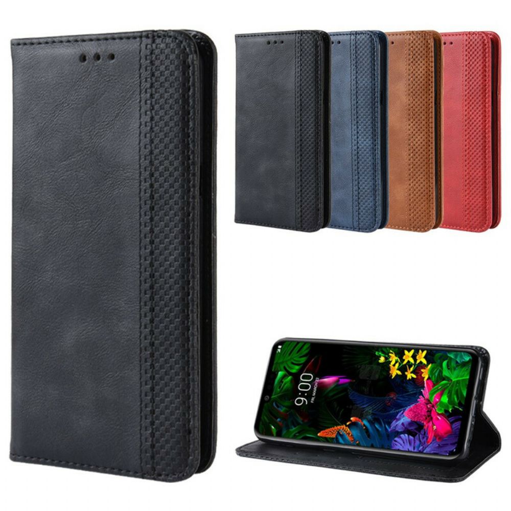 Bescherming Hoesje voor LG G8 ThinQ Folio-hoesje Vintage Gestileerd Leereffect