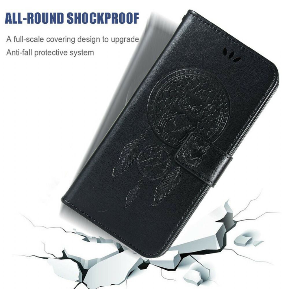 Folio-hoesje voor Samsung Galaxy A10e Leer Effect Catcher Dreams Owl