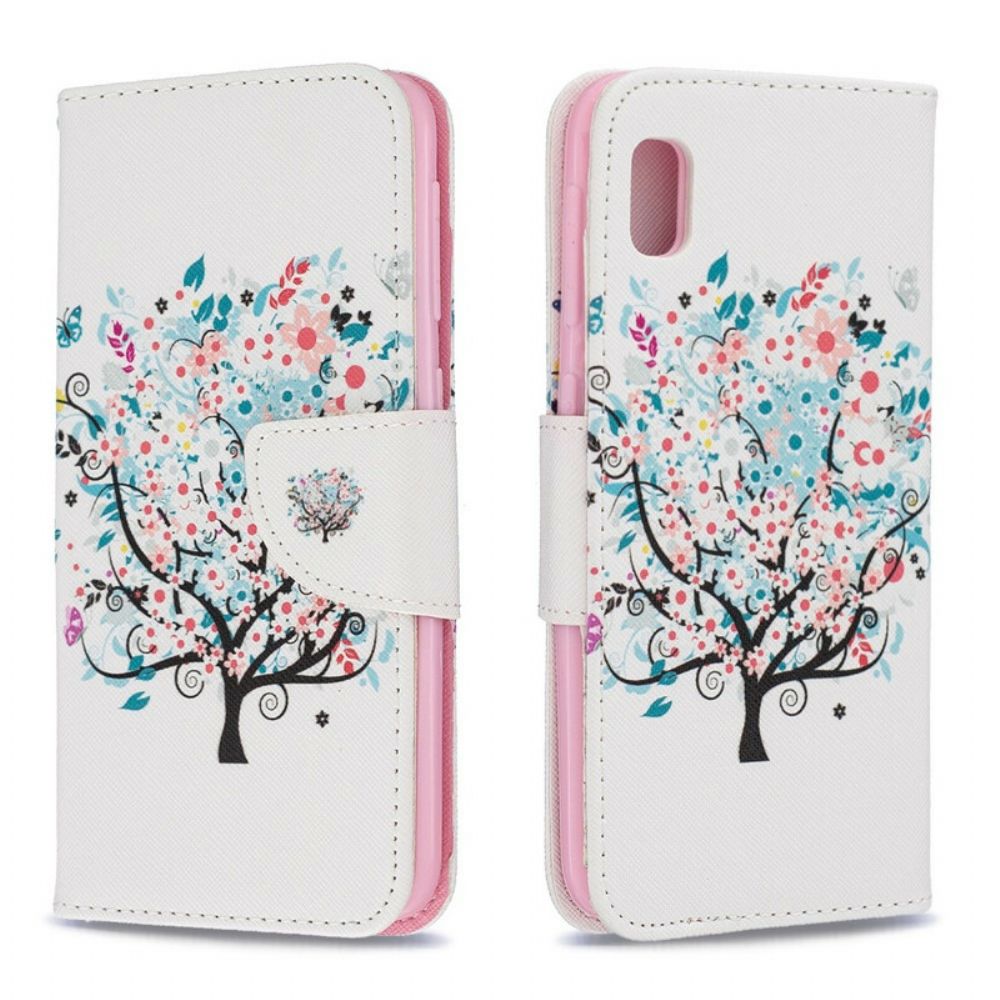 Leren Hoesje voor Samsung Galaxy A10e Bloemrijke Boom