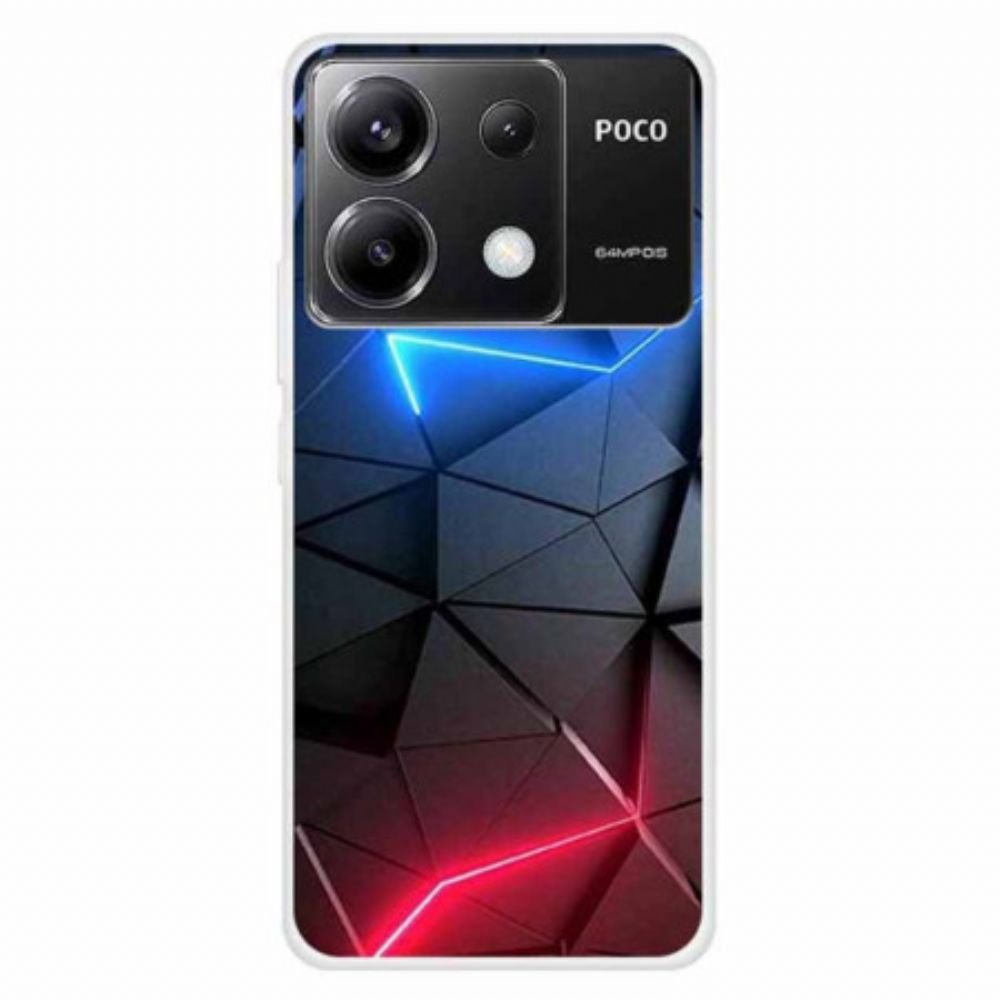 Hoesje Xiaomi Redmi Note 13 Pro 5g Rood En Blauw Patroon Bescherming Hoesje