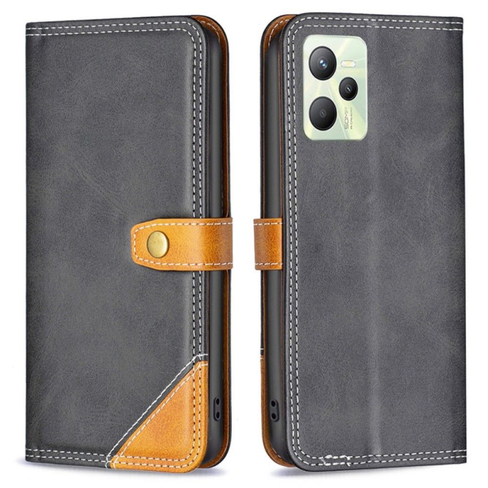 Folio-hoesje voor Realme C35 Bicolor Binfen-kleur