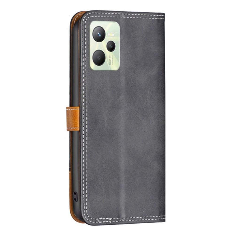 Folio-hoesje voor Realme C35 Bicolor Binfen-kleur