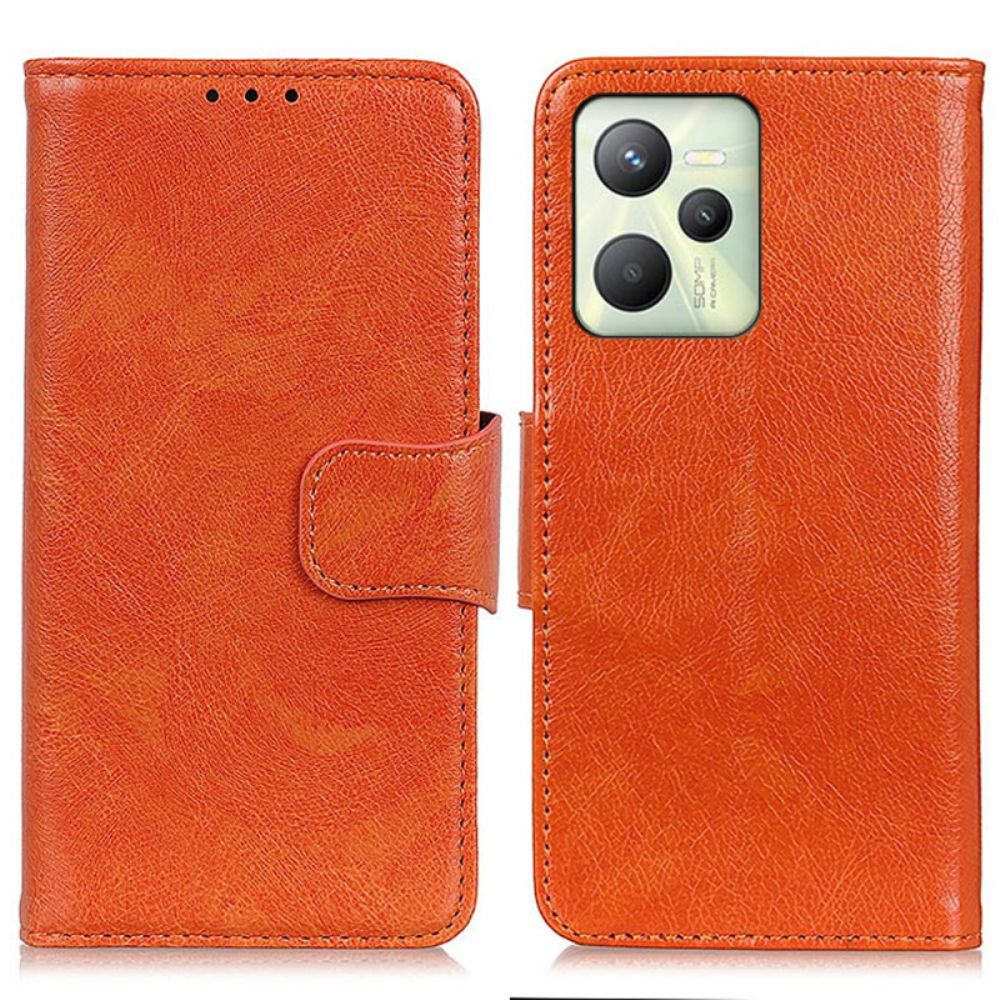 Folio-hoesje voor Realme C35 Gesplitst Nappaleer