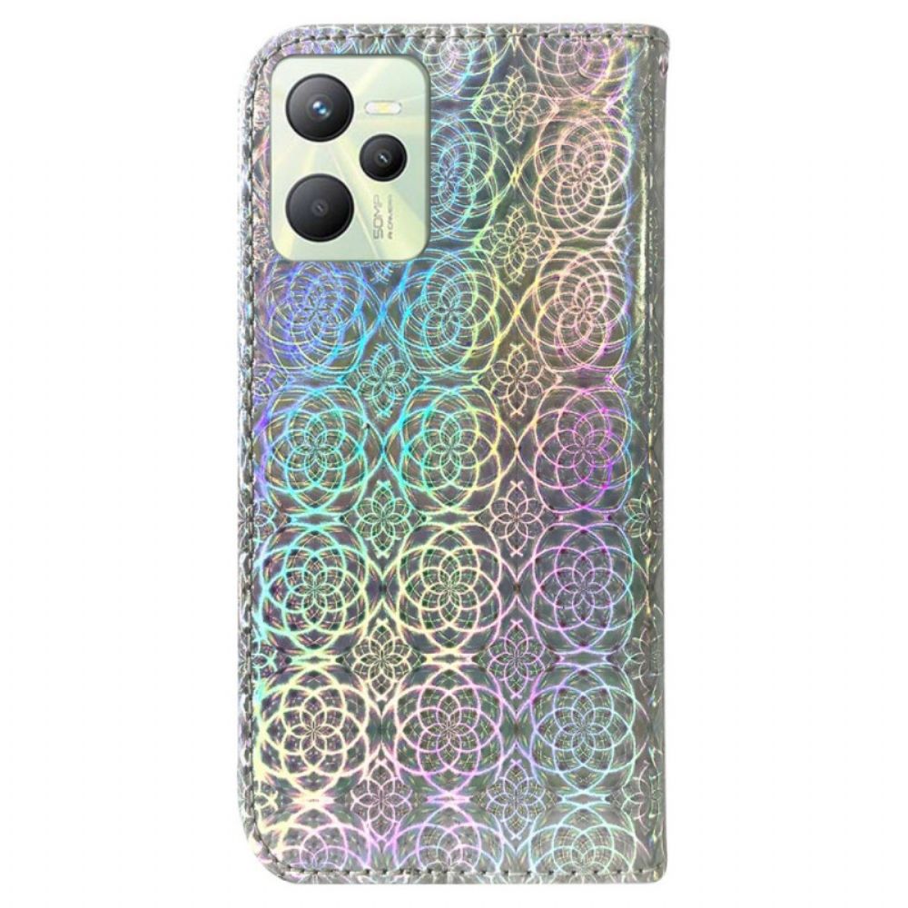 Folio-hoesje voor Realme C35 Met Ketting Strap Disco Stijl