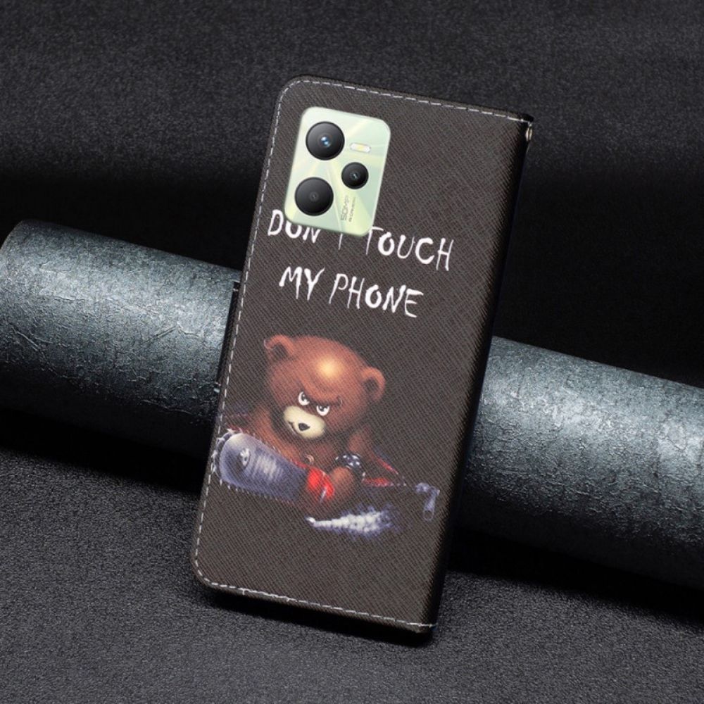 Leren Hoesje voor Realme C35 Gevaarlijke Beer