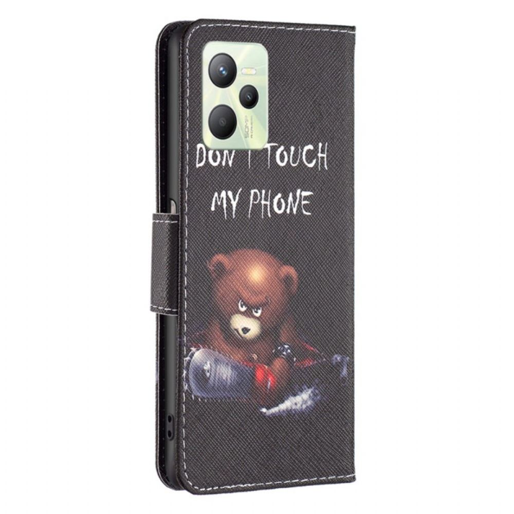 Leren Hoesje voor Realme C35 Gevaarlijke Beer