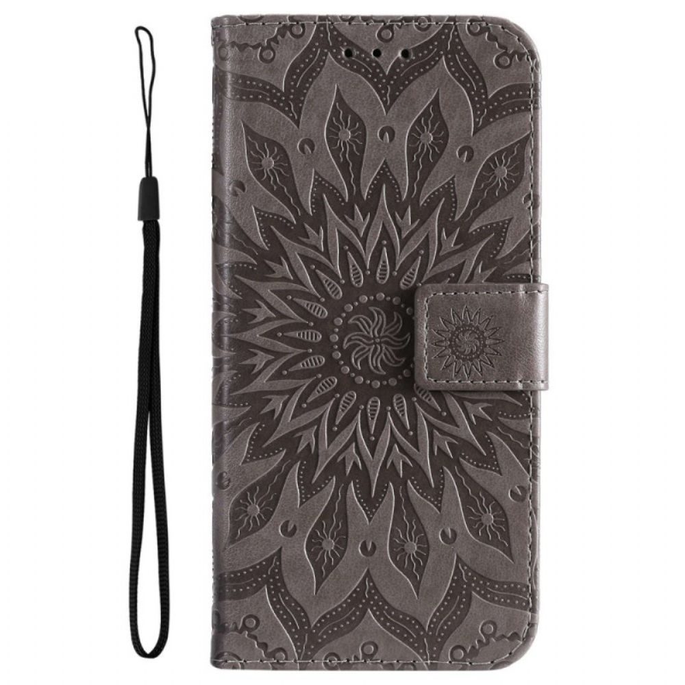 Leren Hoesje voor Realme C35 Met Ketting Zonneband Mandala