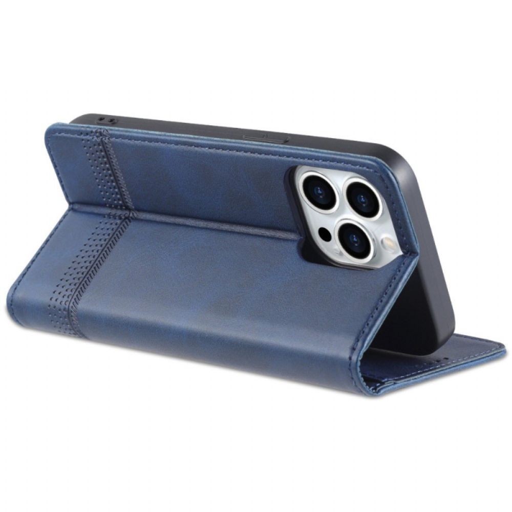 Bescherming Hoesje voor iPhone 14 Pro Folio-hoesje Azns Lederen Stijl