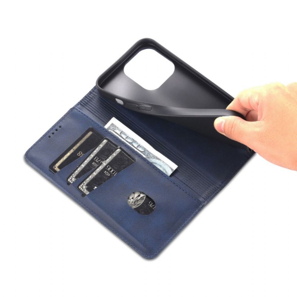 Bescherming Hoesje voor iPhone 14 Pro Folio-hoesje Azns Lederen Stijl