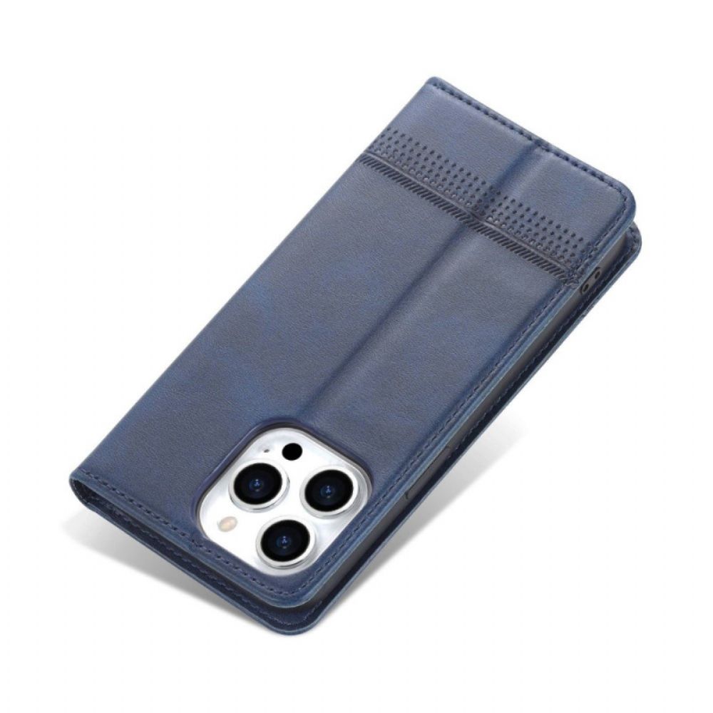 Bescherming Hoesje voor iPhone 14 Pro Folio-hoesje Azns Lederen Stijl