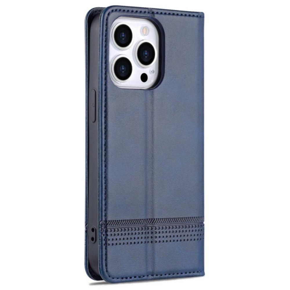 Bescherming Hoesje voor iPhone 14 Pro Folio-hoesje Azns Lederen Stijl