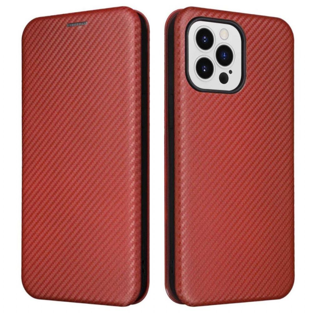 Bescherming Hoesje voor iPhone 14 Pro Folio-hoesje Gekleurde Koolstofvezel