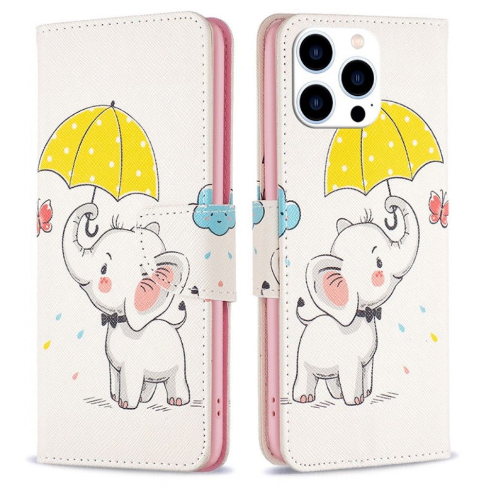 Flip Case voor iPhone 14 Pro Babyolifant