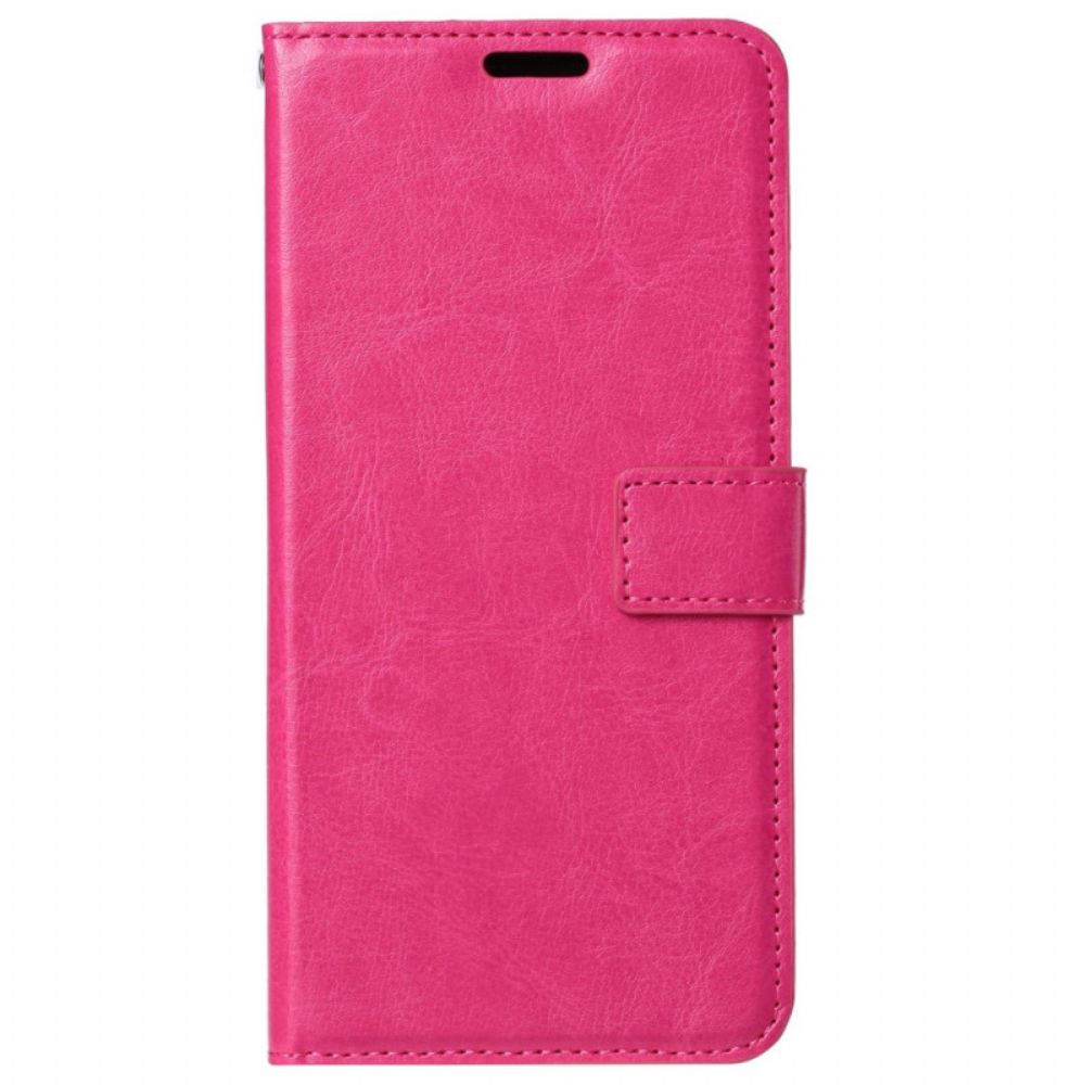 Flip Case voor iPhone 14 Pro Retro Leereffect