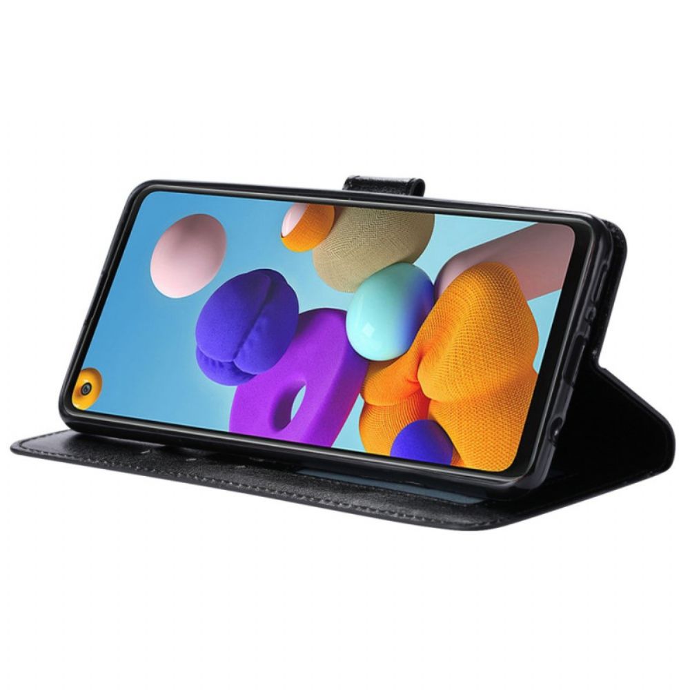Flip Case voor iPhone 14 Pro Retro Leereffect