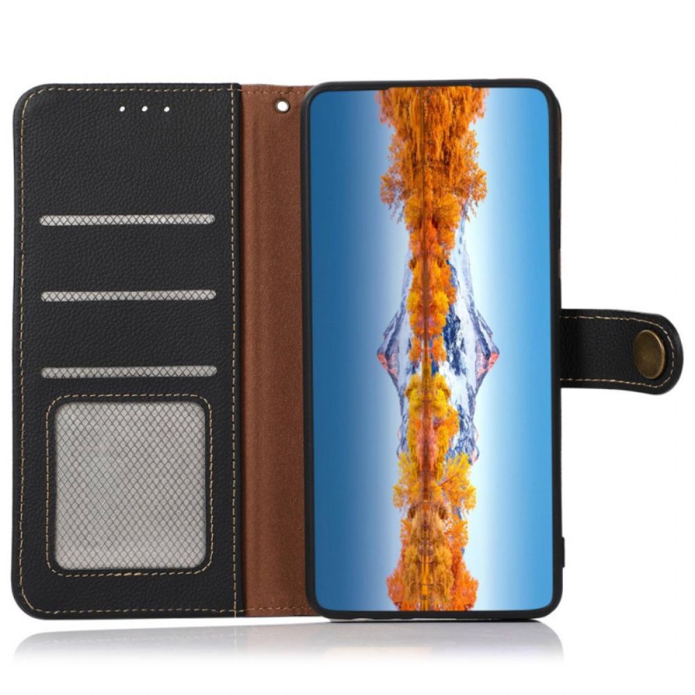 Folio-hoesje voor iPhone 14 Pro Echt Leer Khazneh Rfid