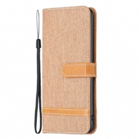 Folio-hoesje voor iPhone 14 Pro Met Ketting Band Met Stof En Leereffect