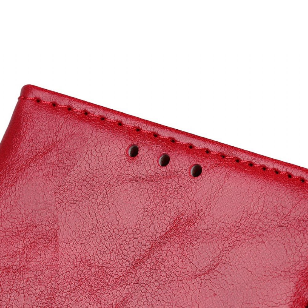 Flip Case voor Oppo A74 4G Gespleten Lederen Omkeerbare Sluiting