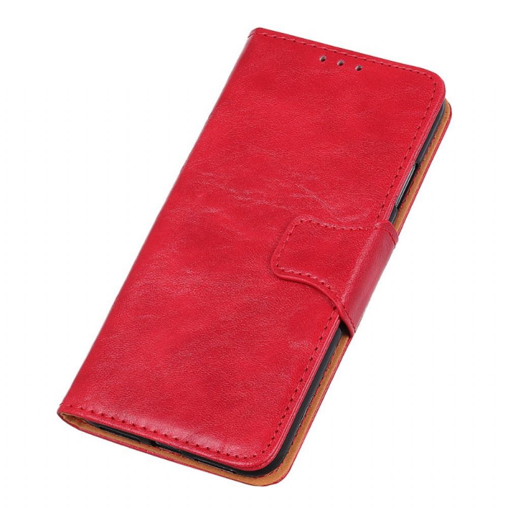 Flip Case voor Oppo A74 4G Gespleten Lederen Omkeerbare Sluiting