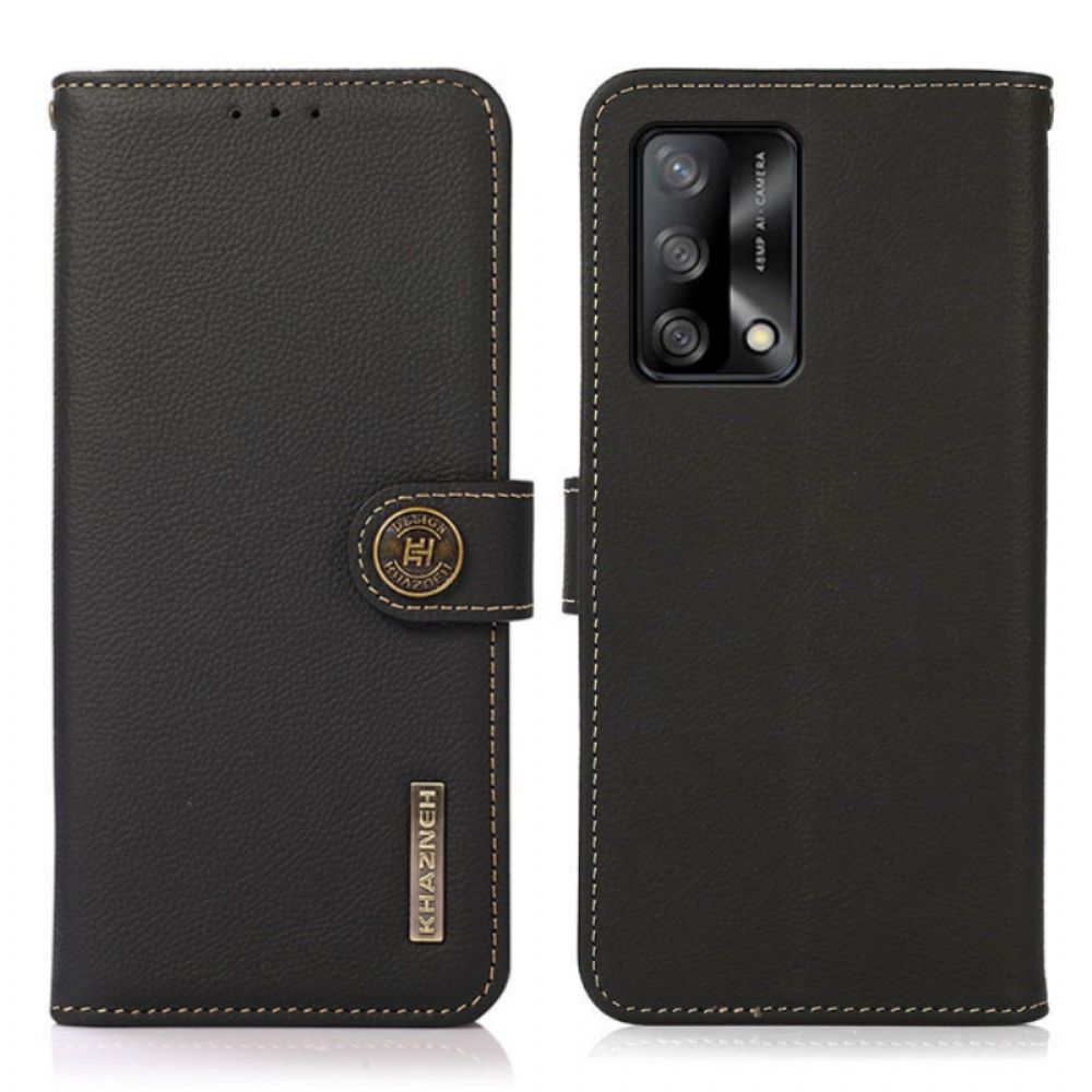 Folio-hoesje voor Oppo A74 4G Echt Leer Khazneh Rfid