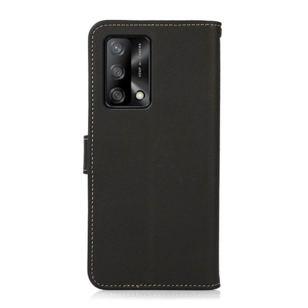 Folio-hoesje voor Oppo A74 4G Echt Leer Khazneh Rfid