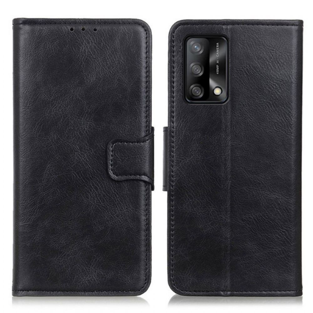 Folio-hoesje voor Oppo A74 4G Omkeerbaar Leereffect Met Gesp