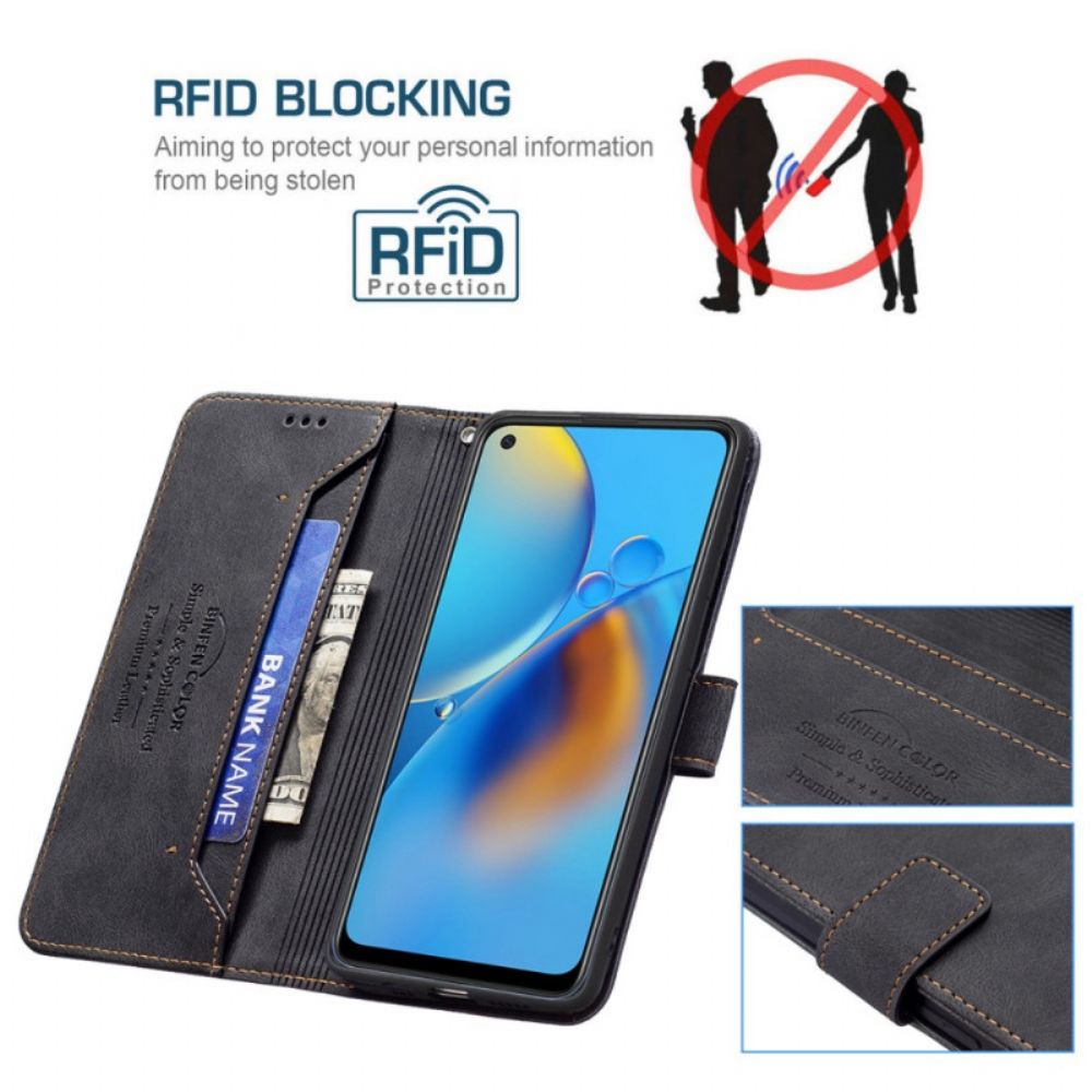 Folio-hoesje voor Oppo A74 4G Rfid Binfen-kleur