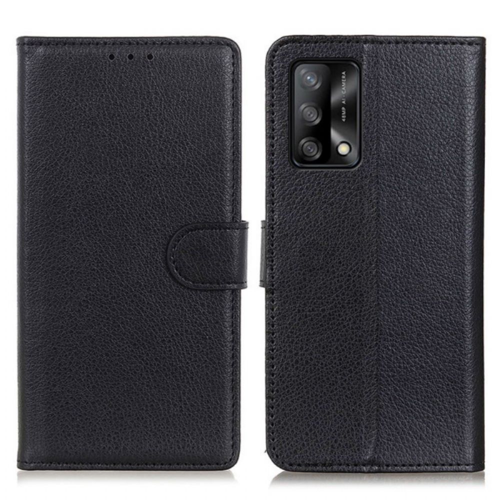 Leren Hoesje voor Oppo A74 4G Traditioneel Lychee