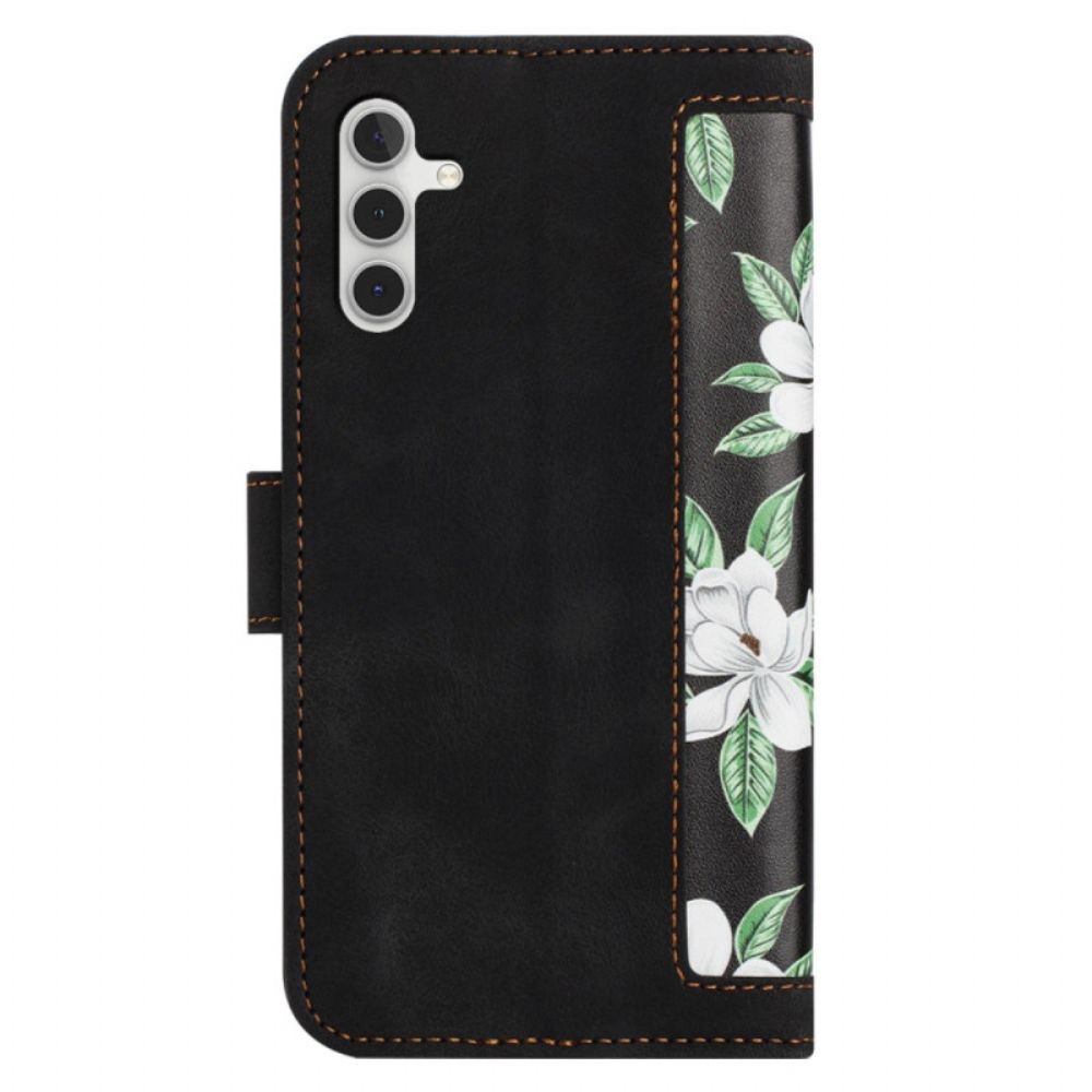 Bescherming Hoesje Samsung Galaxy S25 5g Portemonnee Met Bloemenprint