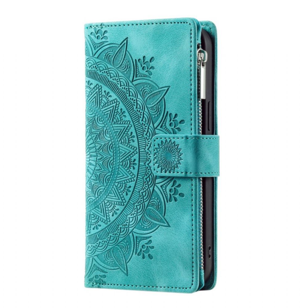 Bescherming Hoesje Samsung Galaxy S25 5g Portemonnee Met Mandala Suède-effect