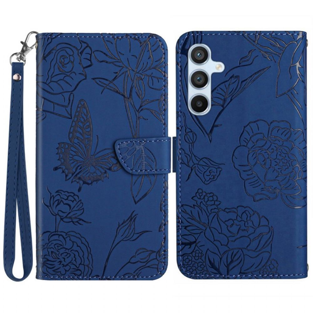 Bescherming Hoesje Samsung Galaxy S25 5g Vlinderdesign Met Bandje