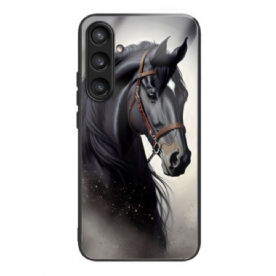 Case Hoesje Samsung Galaxy S25 5g Telefoonhoesje Gehard Glas Met Grijs Paard