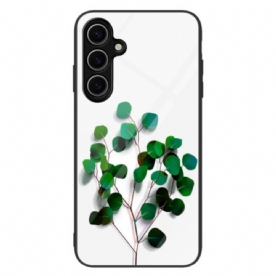 Case Hoesje Samsung Galaxy S25 5g Telefoonhoesje Groene Bladeren Gehard Glas