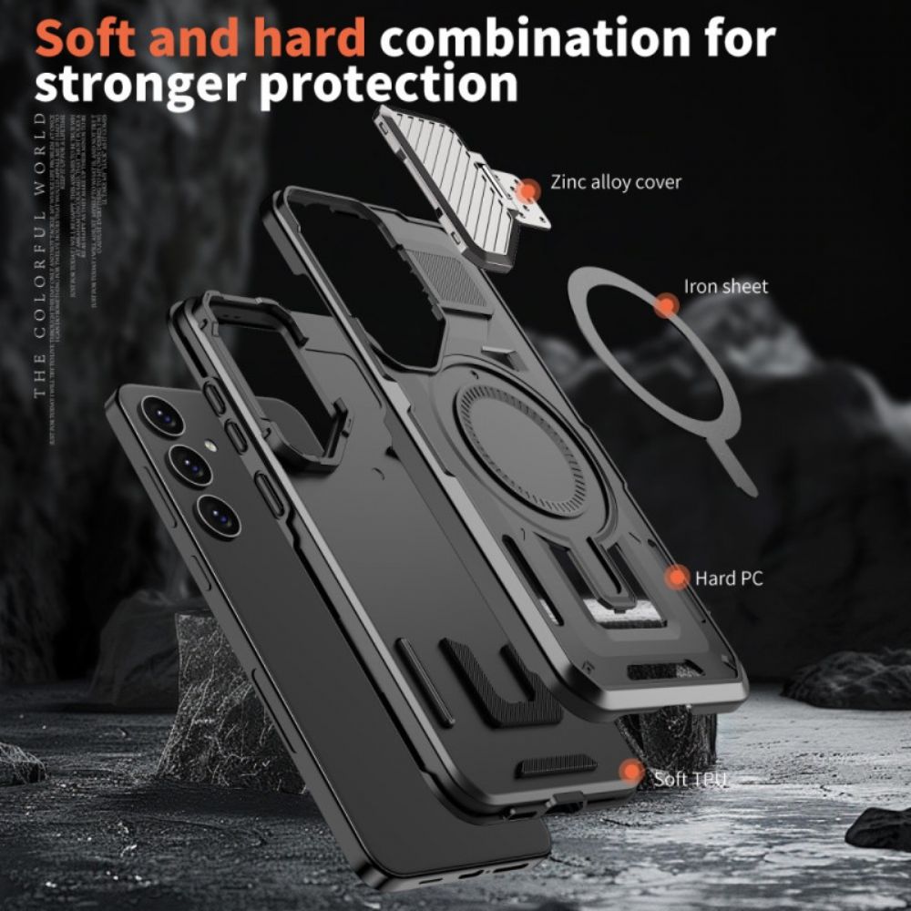 Case Hoesje Samsung Galaxy S25 5g Telefoonhoesje Magsafe Compatibele Houder En Lensbeschermer