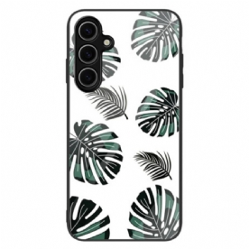 Cover Hoesje Samsung Galaxy S25 5g Telefoonhoesje Bladpatroon Gehard Glas