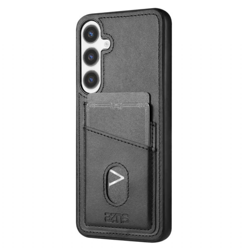 Cover Hoesje Samsung Galaxy S25 5g Telefoonhoesje Kaarthouder Van Getextureerd Leer