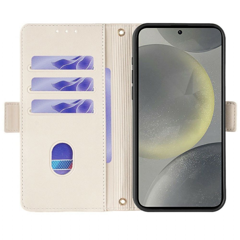 Flip Case Leren Samsung Galaxy S25 5g Gesp In Metaalstijl