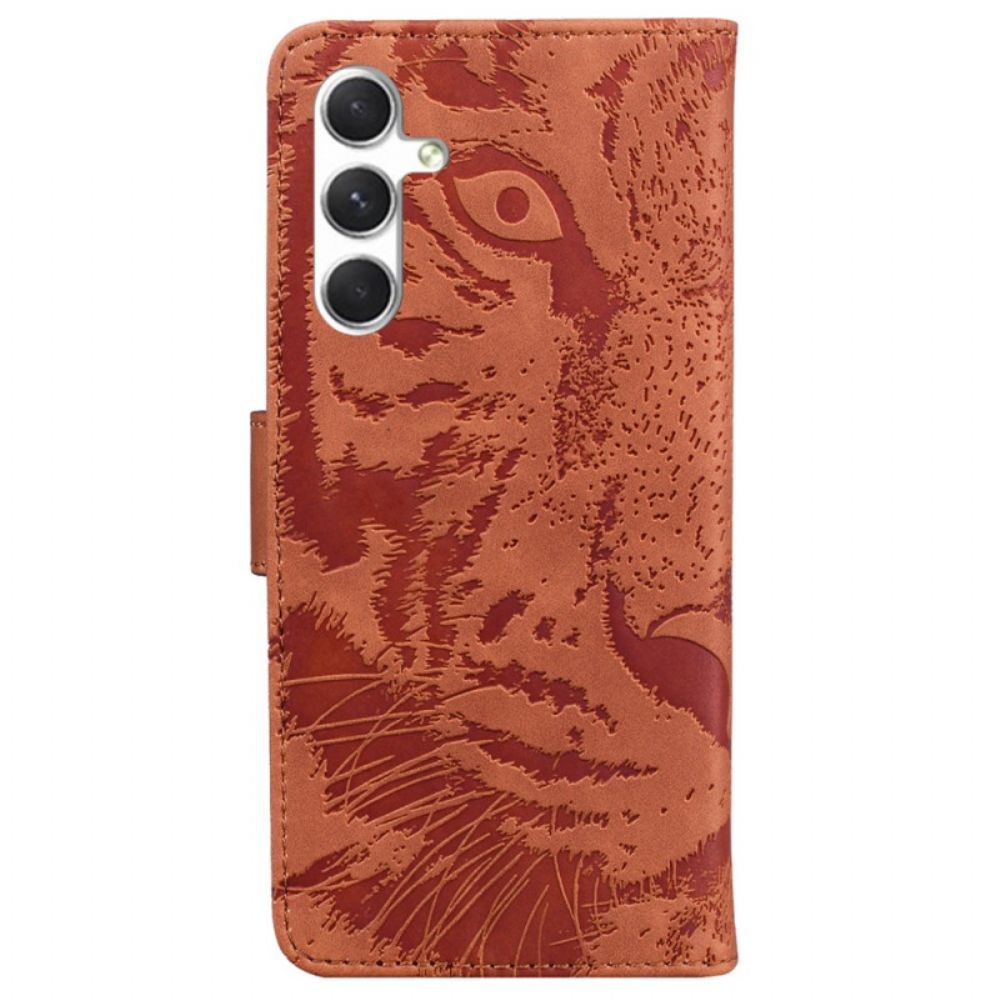Flip Case Leren Samsung Galaxy S25 5g Tijgerprint