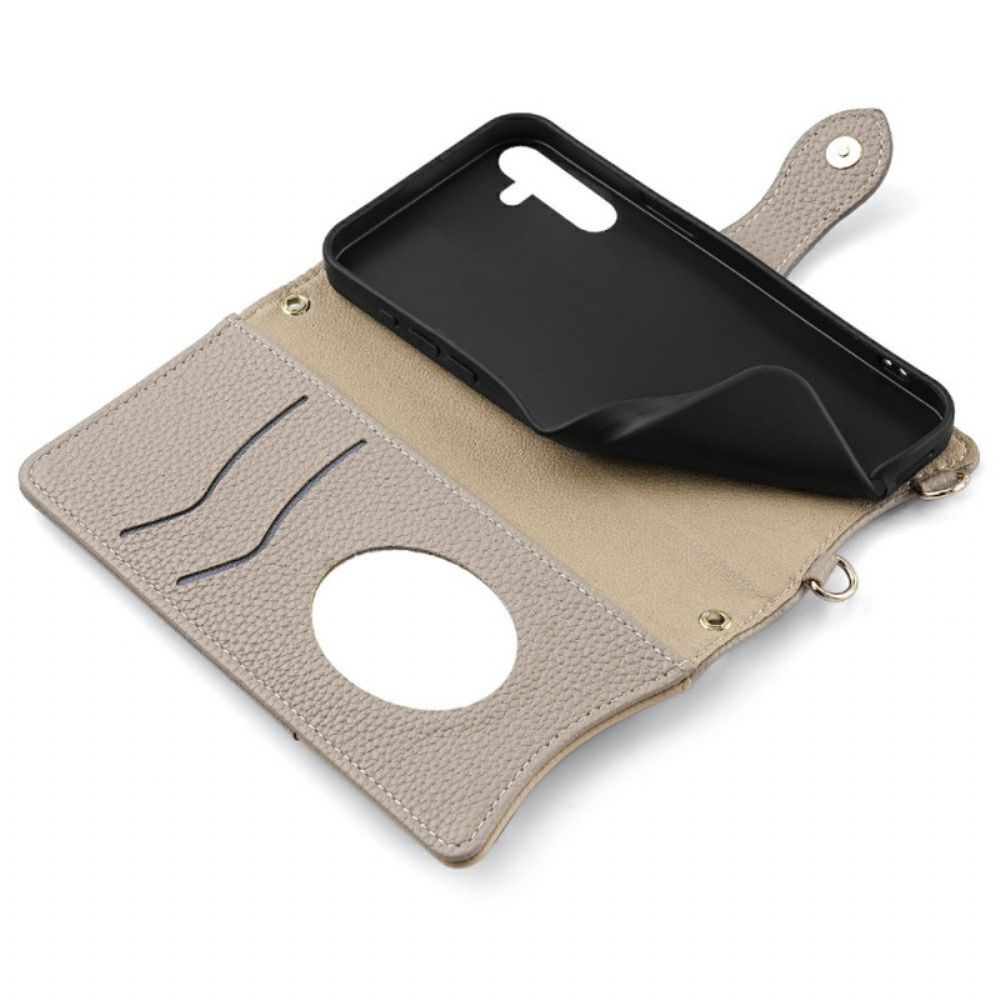 Folio-hoesje Samsung Galaxy S25 5g Spiegel En Ketting