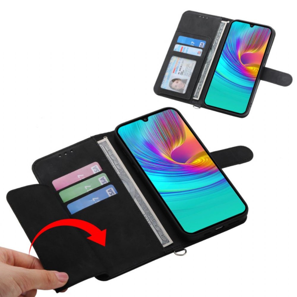 Folio-hoesje Samsung Galaxy S25 5g Telefoonhoesje Bandje Met Kantdesign