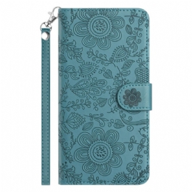 Folio-hoesje Samsung Galaxy S25 5g Telefoonhoesje Bloemenprint