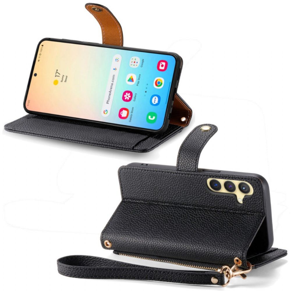 Folio-hoesje Samsung Galaxy S25 5g Telefoonhoesje Hartvormig Ontwerp Rfid-blokkering