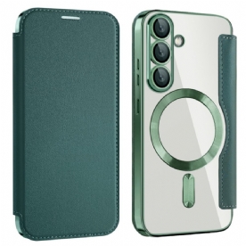 Folio-hoesje Voor Samsung Galaxy S25 5g Leer-effect Compatibel Met Magsafe En Rfid-blokkering