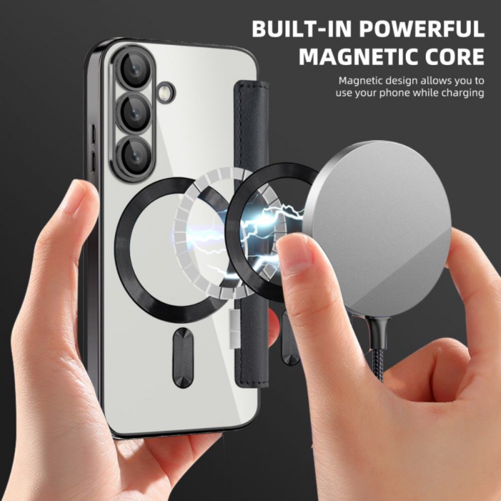 Folio-hoesje Voor Samsung Galaxy S25 5g Leer-effect Compatibel Met Magsafe En Rfid-blokkering