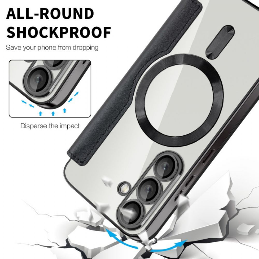 Folio-hoesje Voor Samsung Galaxy S25 5g Leer-effect Compatibel Met Magsafe En Rfid-blokkering