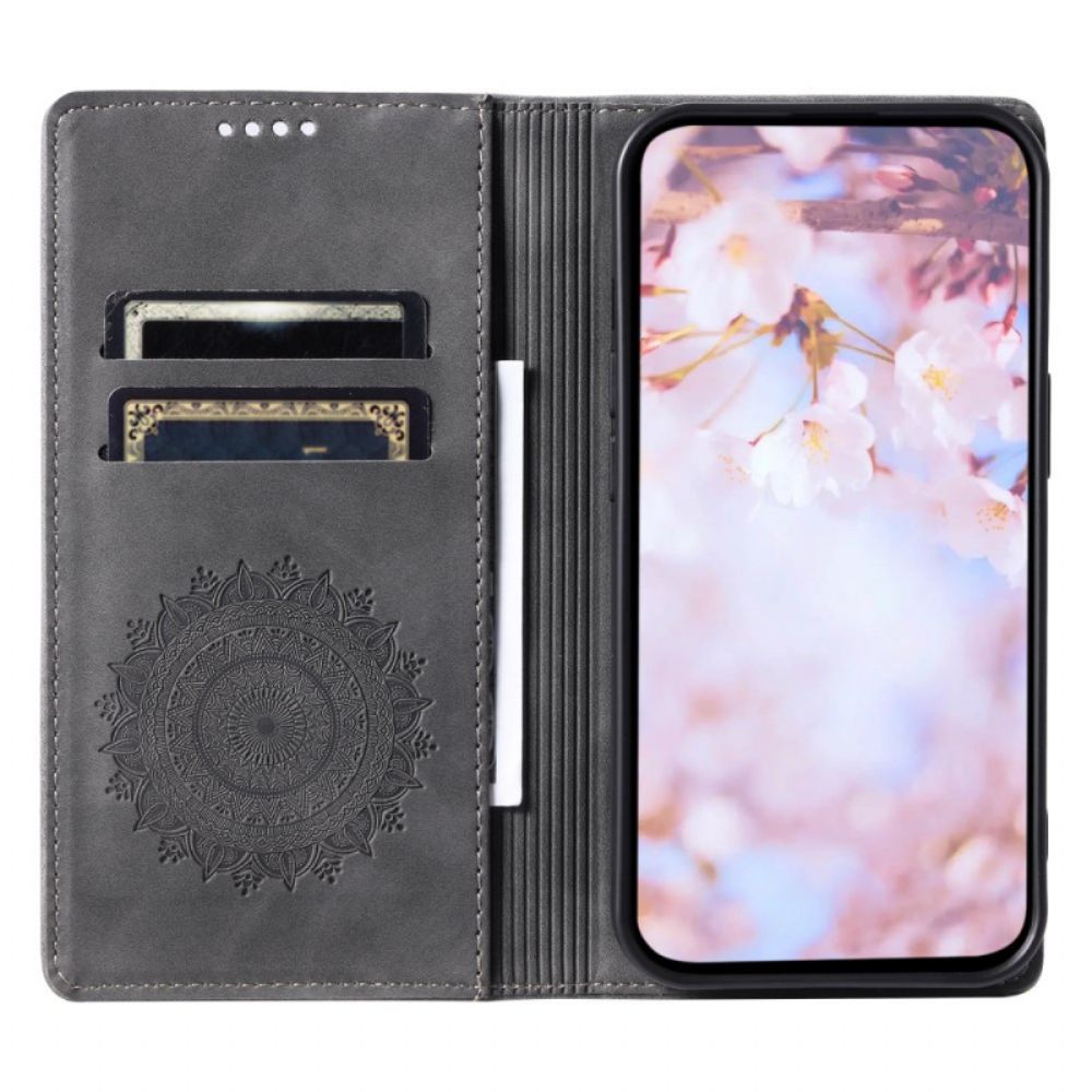 Folio-hoesje Voor Samsung Galaxy S25 5g Mandala-patroon Met Suède-effect